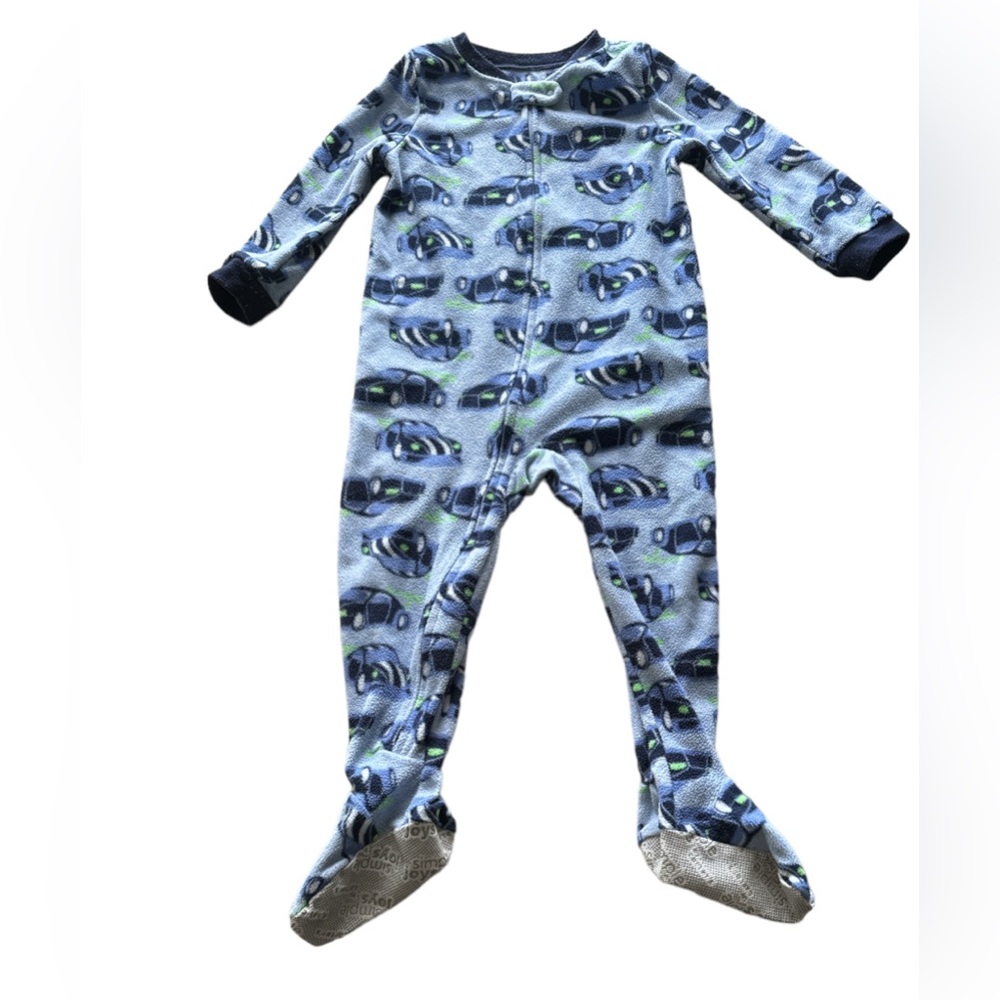 Carter’s 2T Blue & Green Fleece Full Zip Cars Footie Sleeper
